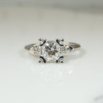 Extra Fabulous Platinum Diamond 1950's Engagement Ring