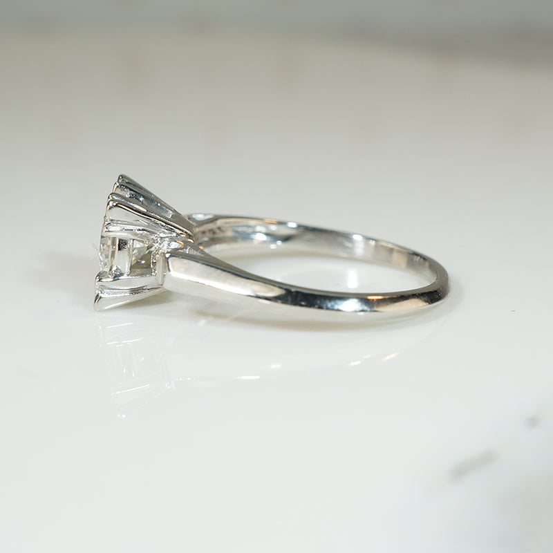 Extra Fabulous Platinum Diamond 1950's Engagement Ring