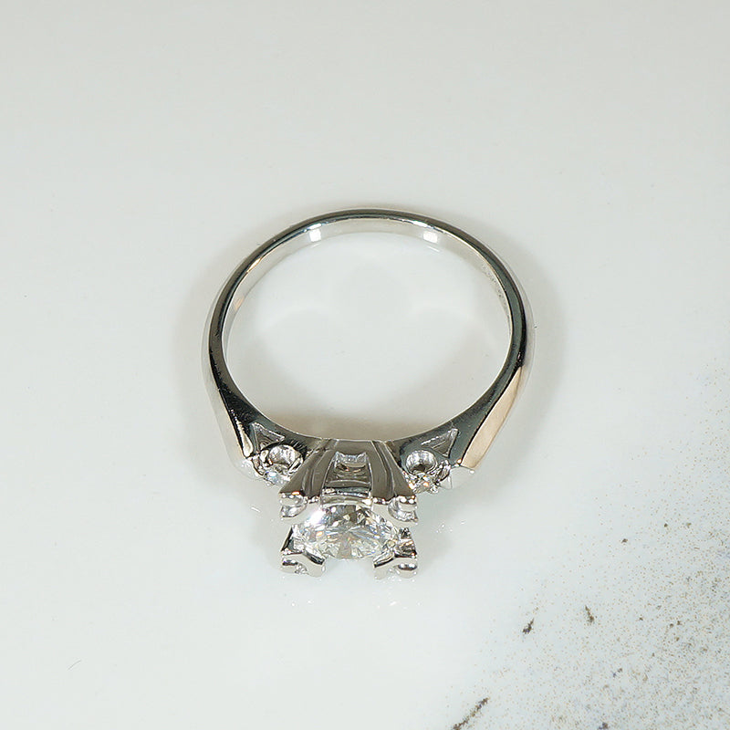 Extra Fabulous Platinum Diamond 1950's Engagement Ring