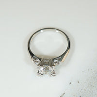Extra Fabulous Platinum Diamond 1950's Engagement Ring