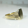 Elaborate Foliate Engraved Gold Signet Ring
