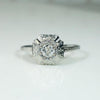 Beautiful Engraved White Gold Engagement Ring by Belais