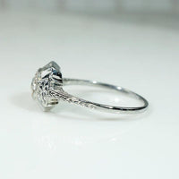 Beautiful Engraved White Gold Engagement Ring by Belais