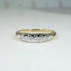Retro Stepped Diamond Band in Two Tone Gold