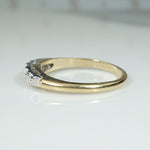 Retro Stepped Diamond Band in Two Tone Gold