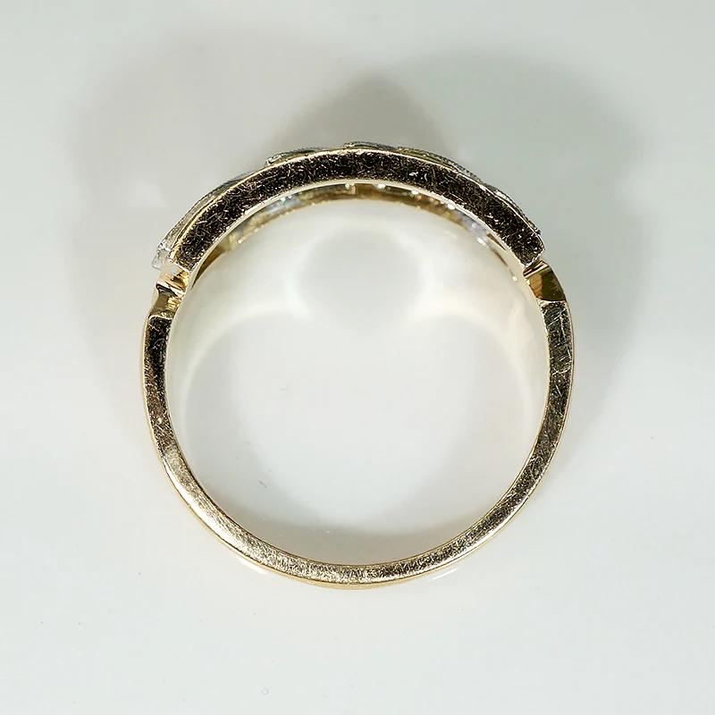 NOS Paisley-esque Two Tone Wide Diamond Band