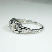 Lyrical 1930s Old Mine Diamond & White Gold Engagement Ring