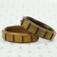 matched pair of gutta percha bangle bracelets