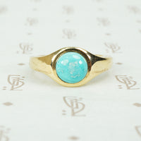 vintage turquoise inrecycled 14k gold gypsy ring