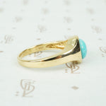 Recycled Gold Turquoise Specimen Gypsy Ring