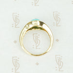 Recycled Gold Turquoise Specimen Gypsy Ring