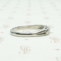 Sturdy Diamond & Platinum Vintage Wedding Band, right side.
