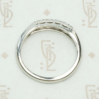 Sturdy Diamond & Platinum Vintage Wedding Band, top view.