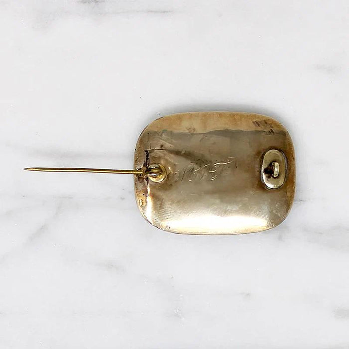 Blonde and Brunette Plait in Gold and Enamel Mourning Brooch