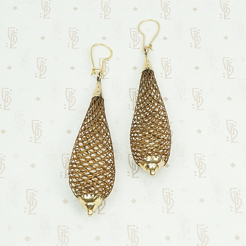 Victorian Woven Hair Torpedo Earrings