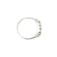 Beautifully Engraved Vintage 1920s Diamond Wedding Band