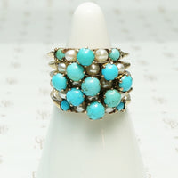 Turquoise and Pearl Harem Ring