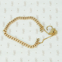 The 19th Century Curb Chain Heart Lock Bracelet