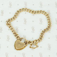 The 19th Century Curb Chain Heart Lock Bracelet