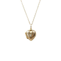 Perfect Rose Gold Puffy Heart Locket set with a Diamond