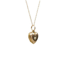 Perfect Rose Gold Puffy Heart Locket set with a Diamond