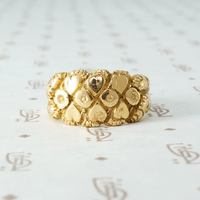 Edwardian Hearts and Daisies Keeper Ring