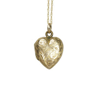 antique gold heart locket necklace