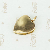 Antique Gold Heart Locket with Star Set Diamond