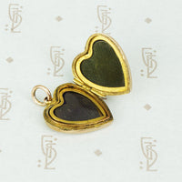Antique Gold Heart Locket with Star Set Diamond