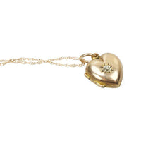 Perfect Rose Gold Puffy Heart Locket set with a Diamond