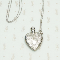 Vintage Valentine Sterling Silver Perfume Bottle Necklace