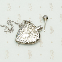 Vintage Valentine Sterling Silver Perfume Bottle Necklace, applicator view.