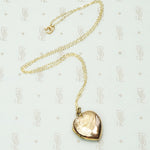 Puffy Vintage Rose Gold Heart Locket