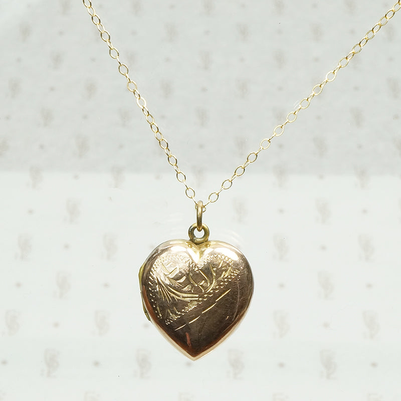 Puffy Vintage Rose Gold Heart Locket