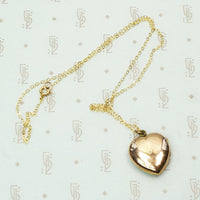 Puffy Vintage Rose Gold Heart Locket