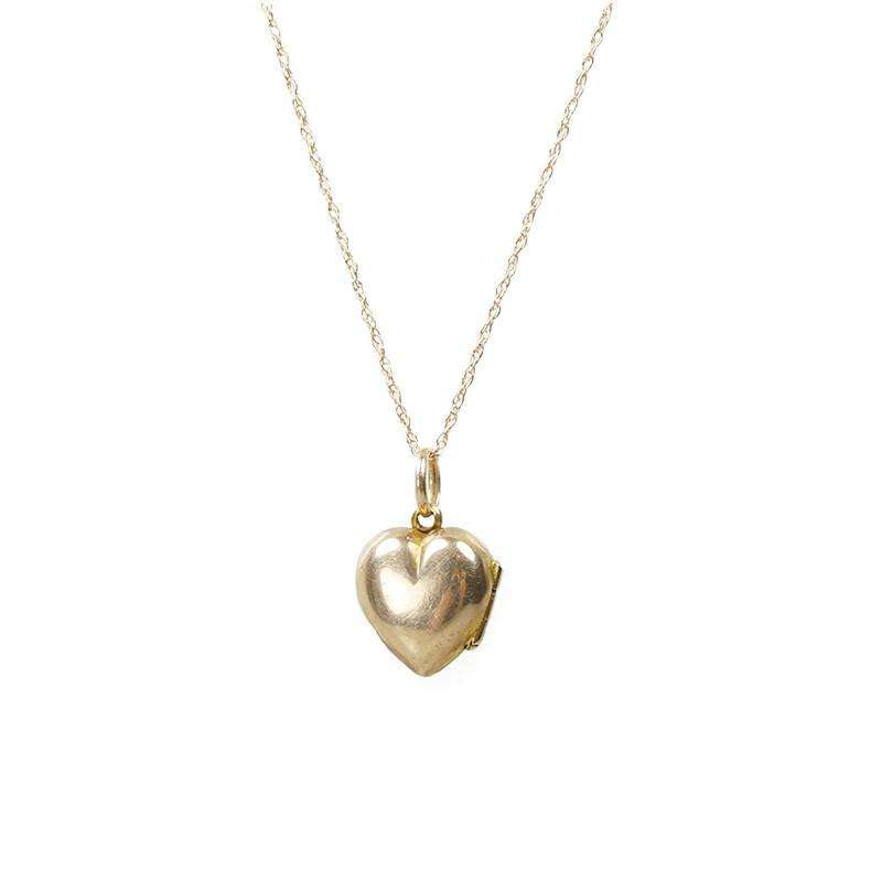 Perfect Rose Gold Puffy Heart Locket set with a Diamond