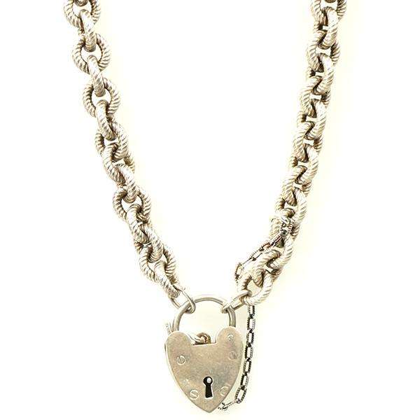 Sterling Silver Heavy Heart Necklace from The Bits & Pieces Collection