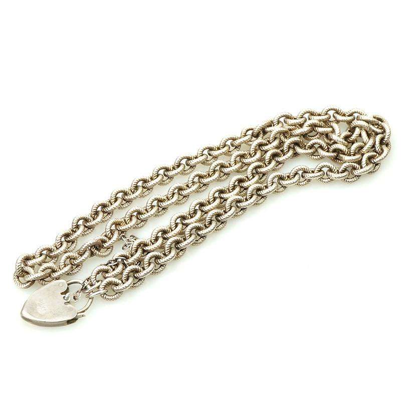 Sterling Silver Heavy Heart Necklace from The Bits & Pieces Collection