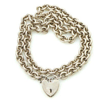 Sterling Silver Heavy Heart Necklace from The Bits & Pieces Collection