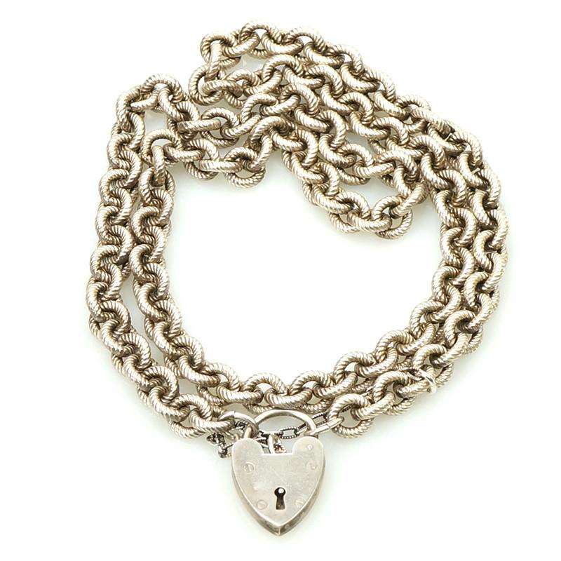 Sterling Silver Heavy Heart Necklace from The Bits & Pieces Collection