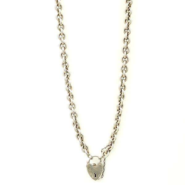 Sterling Silver Heavy Heart Necklace from The Bits & Pieces Collection