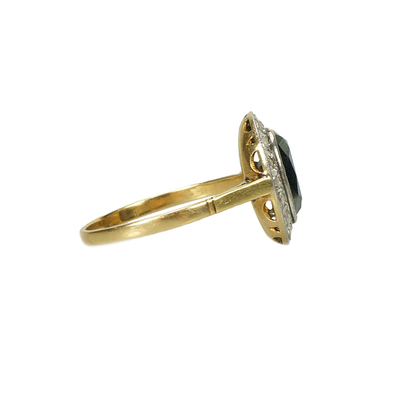 Rose Cut Diamonds and Hematite Ring - Gem Set Love