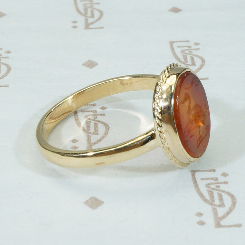 An Ancient Intaglio Ring The Heron