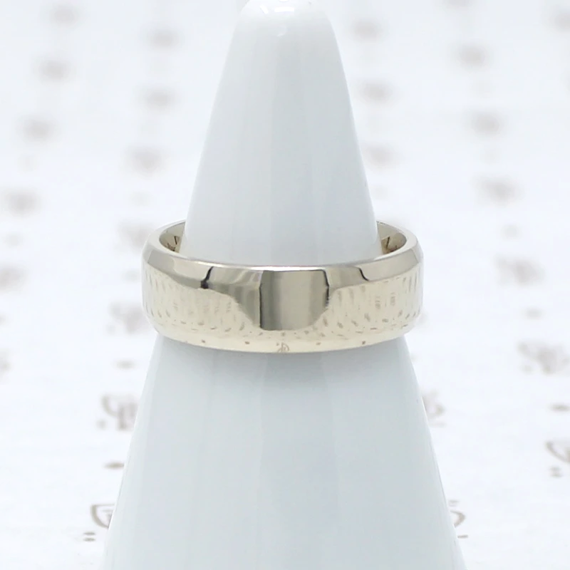 Beveled Edge Wedding Band made with Recycled Gold