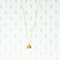 gold vintage horse in horseshoe pendant reverse