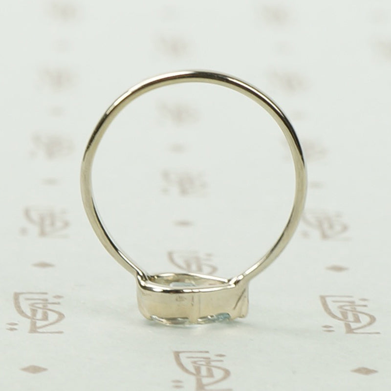Icy Aquamarine Solitaire in White Gold