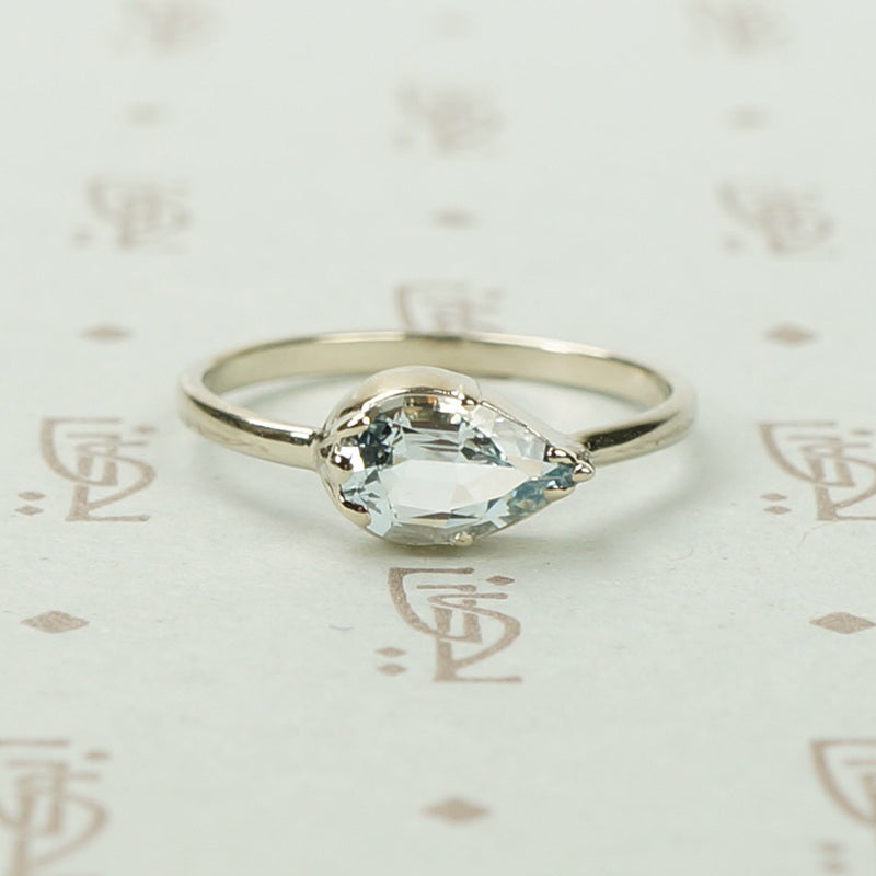 Icy Aquamarine Solitaire in White Gold