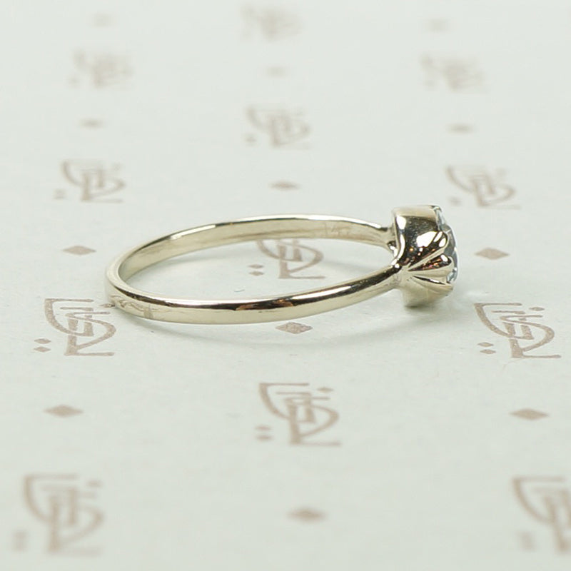 Icy Aquamarine Solitaire in White Gold