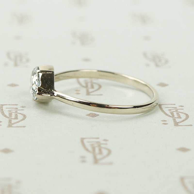 Icy Aquamarine Solitaire in White Gold