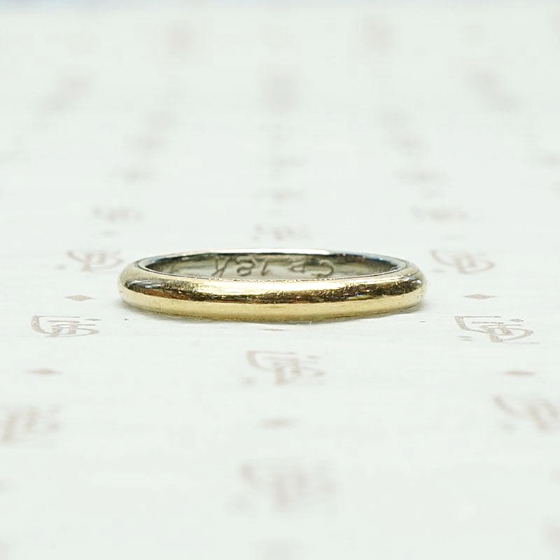 Milgrain 18k Two Tone Gold Band